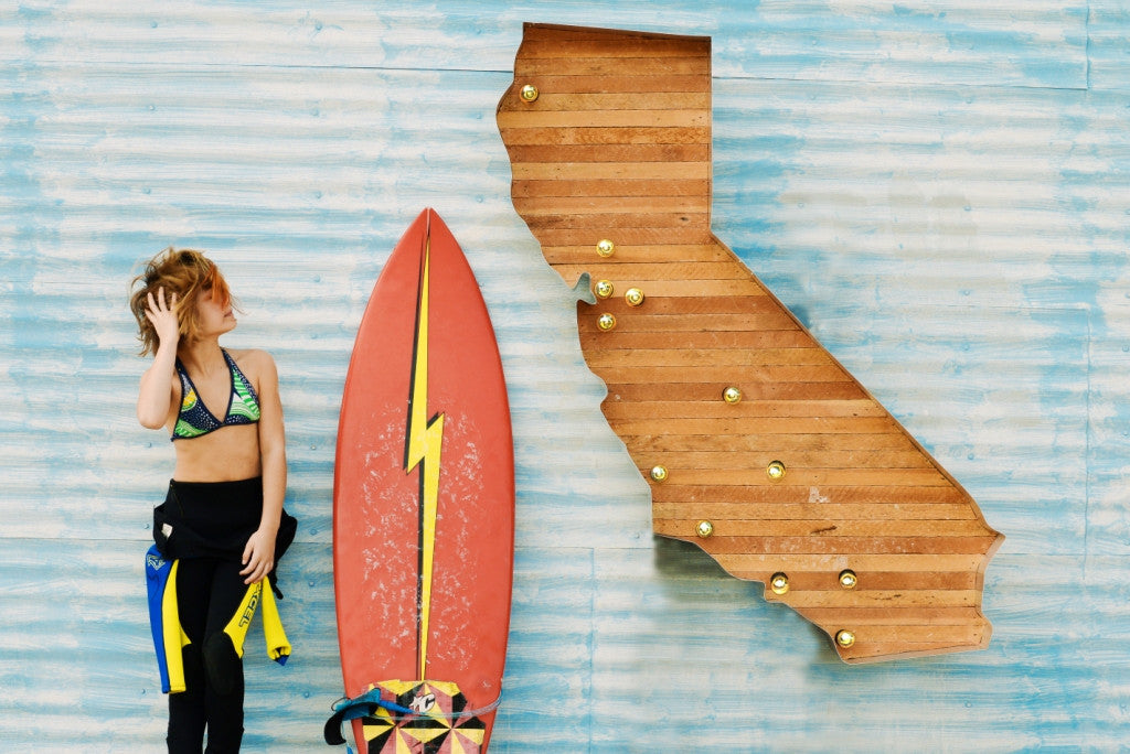 California Map Marquee Light