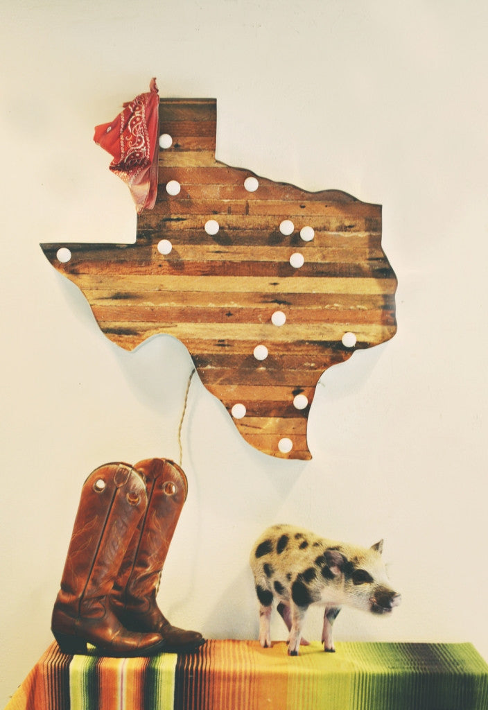 Texas Map Marquee Light